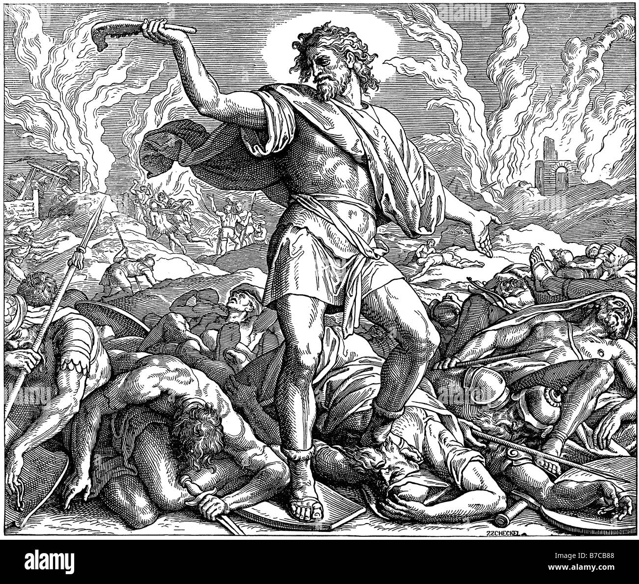Samsons fight against the Philistines Stock Photo