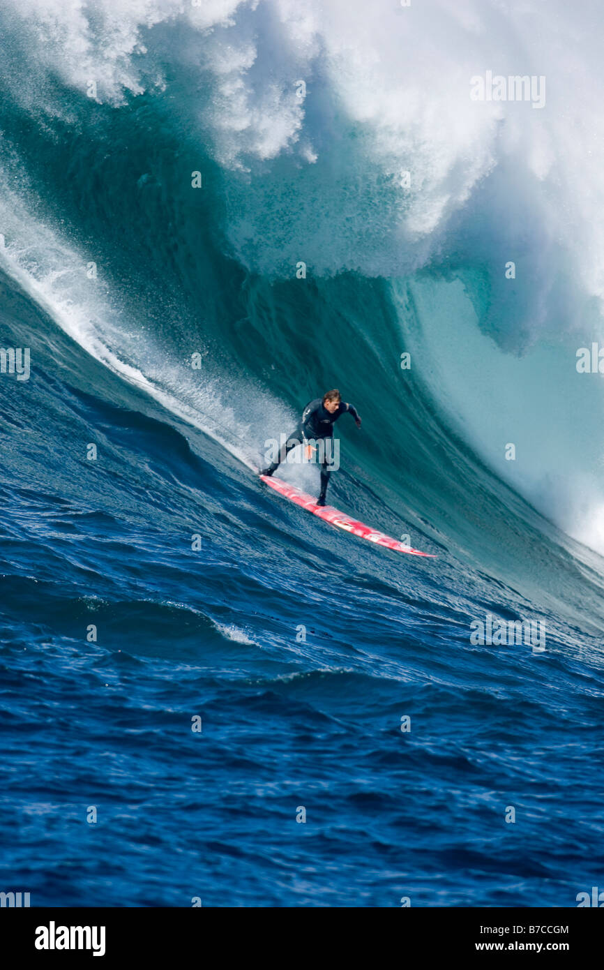 Jamie Mitchell surfing at Todos Santos Island in Mexico Stock Photo