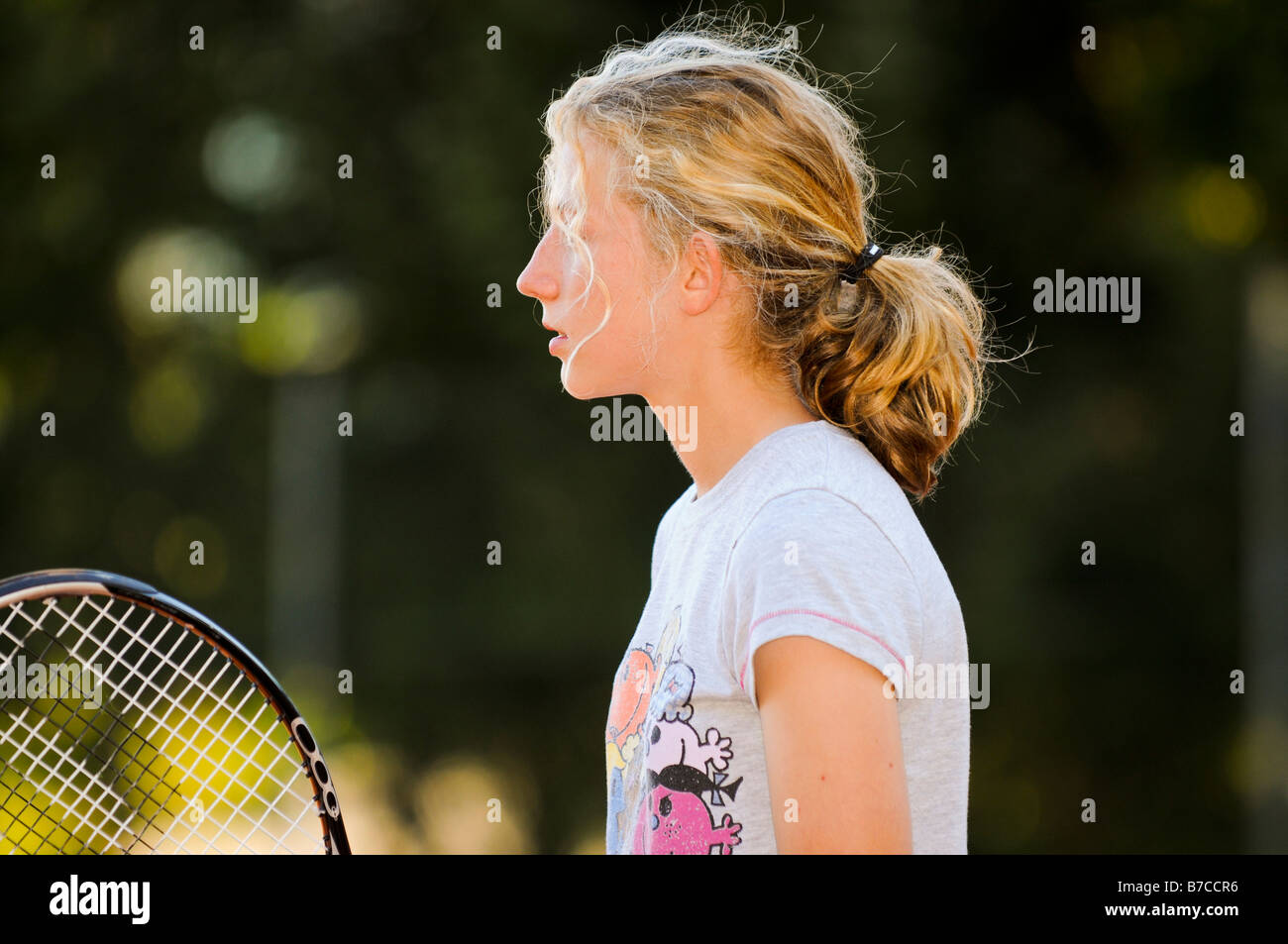 girl playing tennis Stock Photo