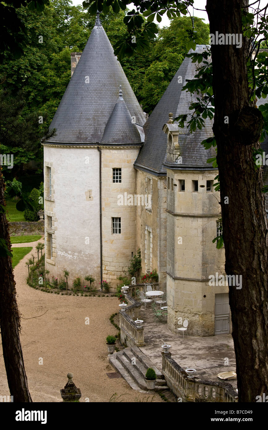 Chateau of La Chatonniere Indre et Loire France There are nine gardens surrounding the chateau each having a distinct theme Stock Photo
