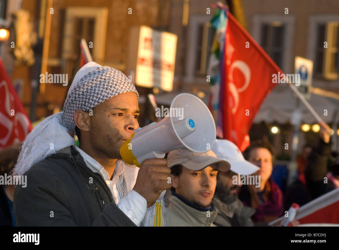Demonstration against Israel massacre of palestinian people in Gaza, Rome, Italy, 17-01-2009 Stock Photo