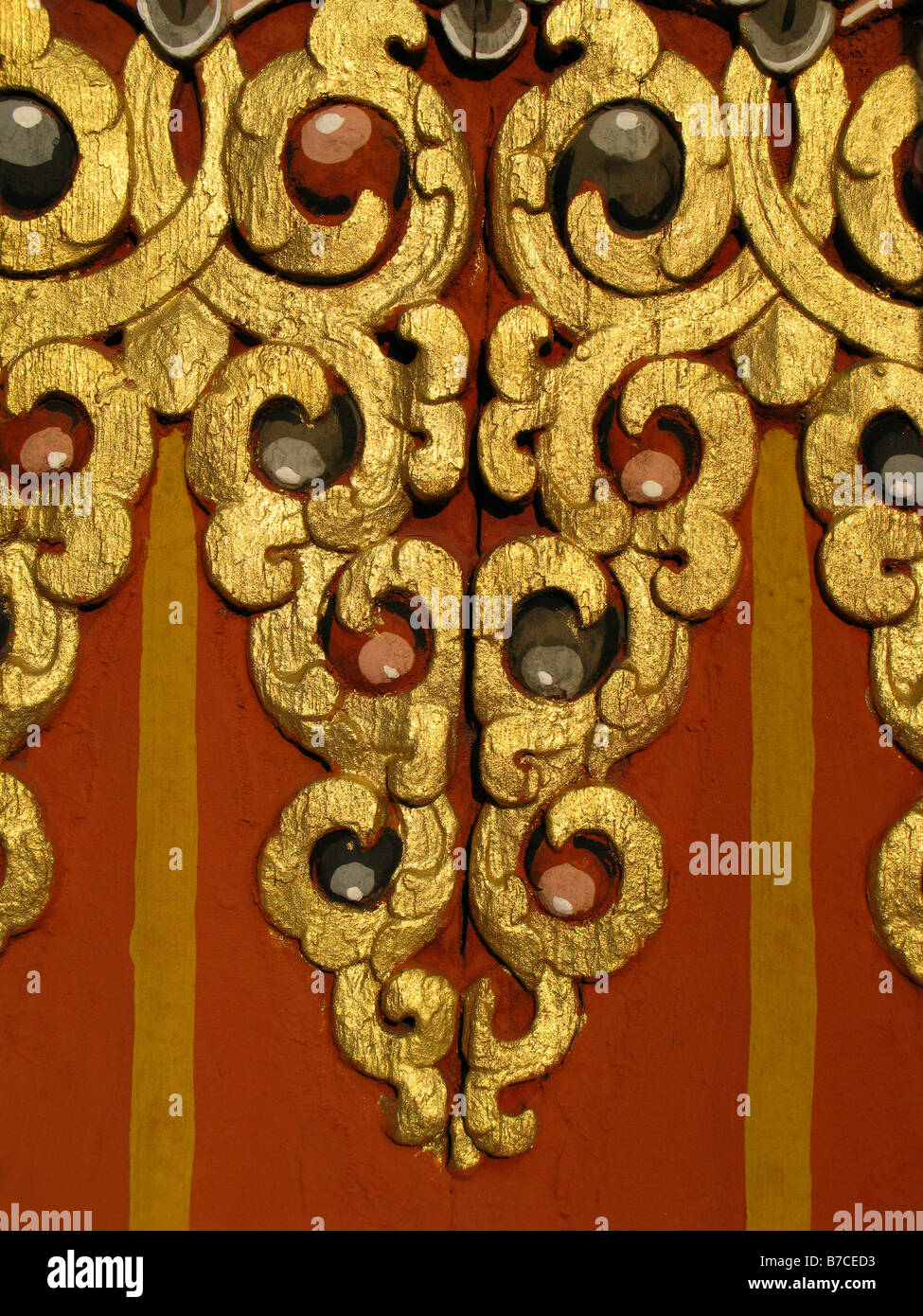 Traditional architectural decoration, Bhutan Stock Photo
