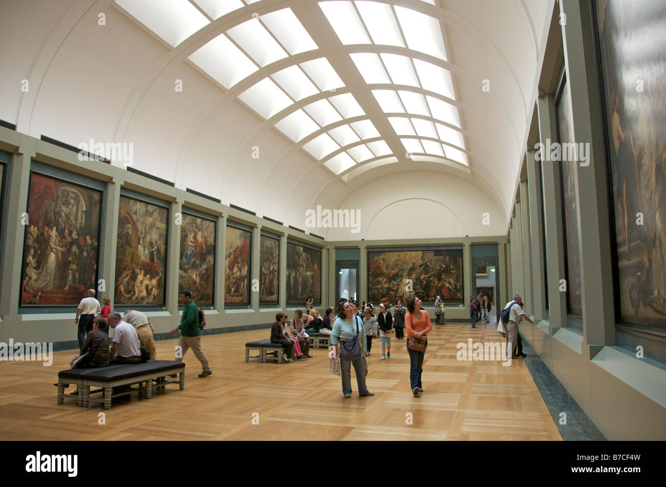Louvre art gallery, interior inside, Paris, France Stock Photo