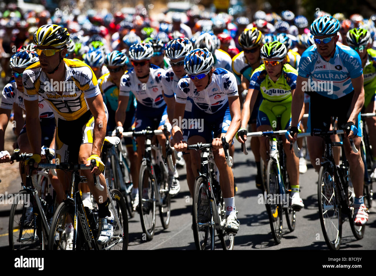 Tour Bike Racers Cyclists competing in the Tour Down Under 2009 Classic Bike Race in the ...