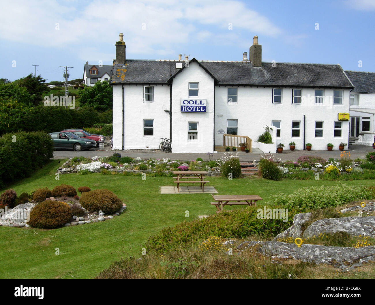 the Coll Hotel on the hebridean Isle of Coll Stock Photo