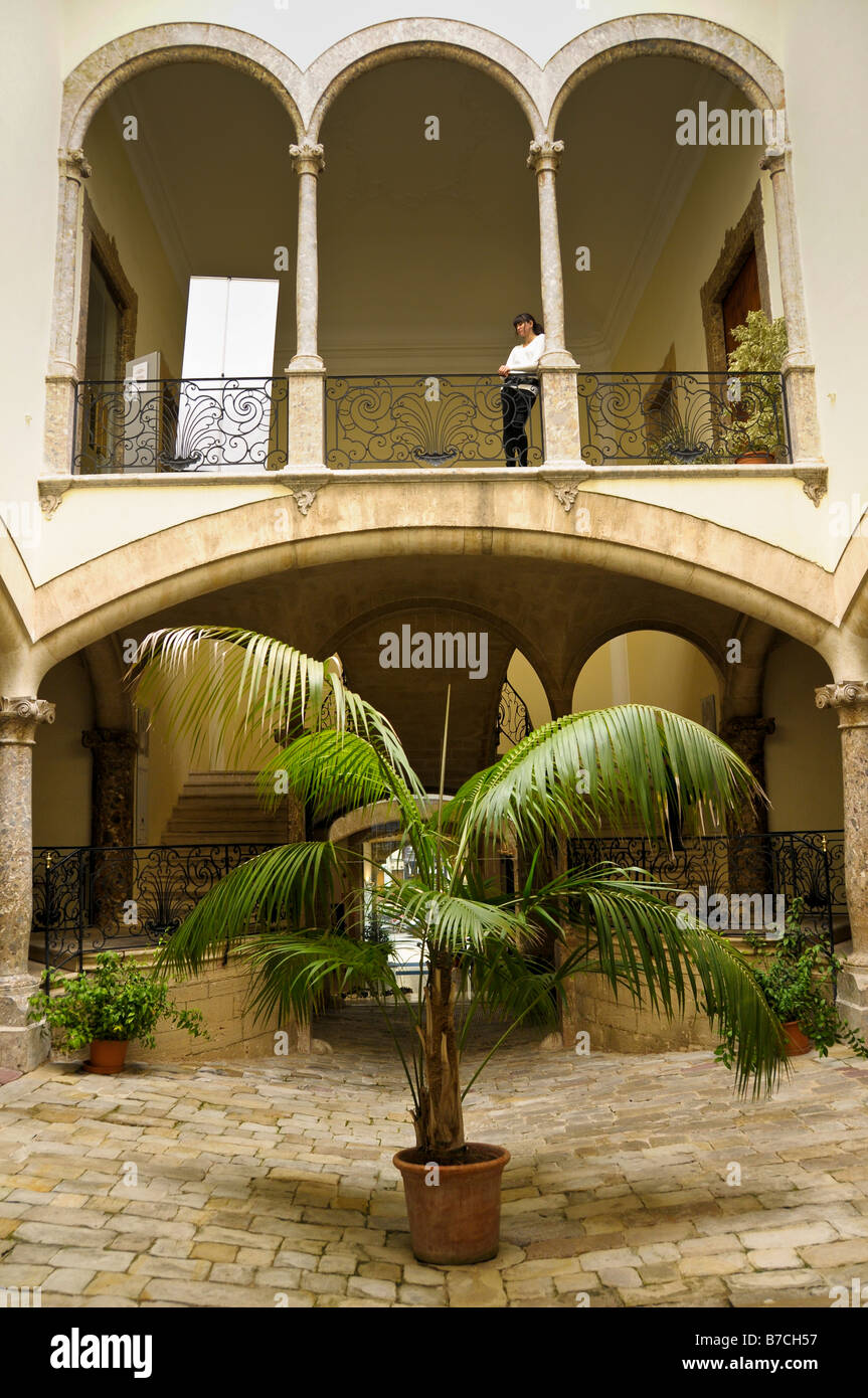 A typical courtyard in Palma Mallorca in winter Stock Photo