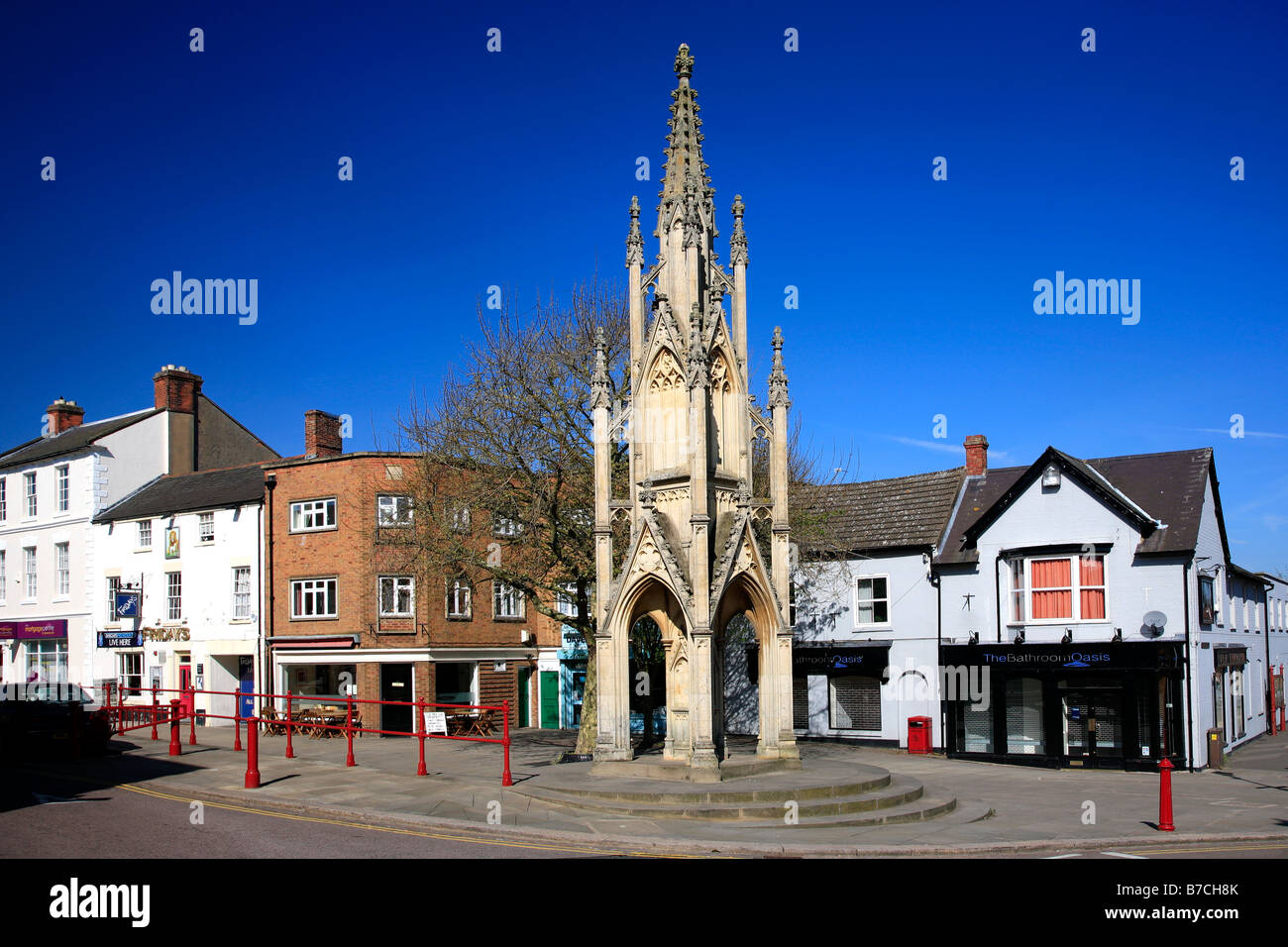 The Stone Market Cross Daventry Town Northamptonshire County England Britain UK Stock Photo