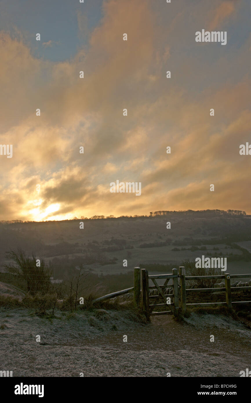 The Cotswold Way at Crickley Hill Country Park near Cheltenham in