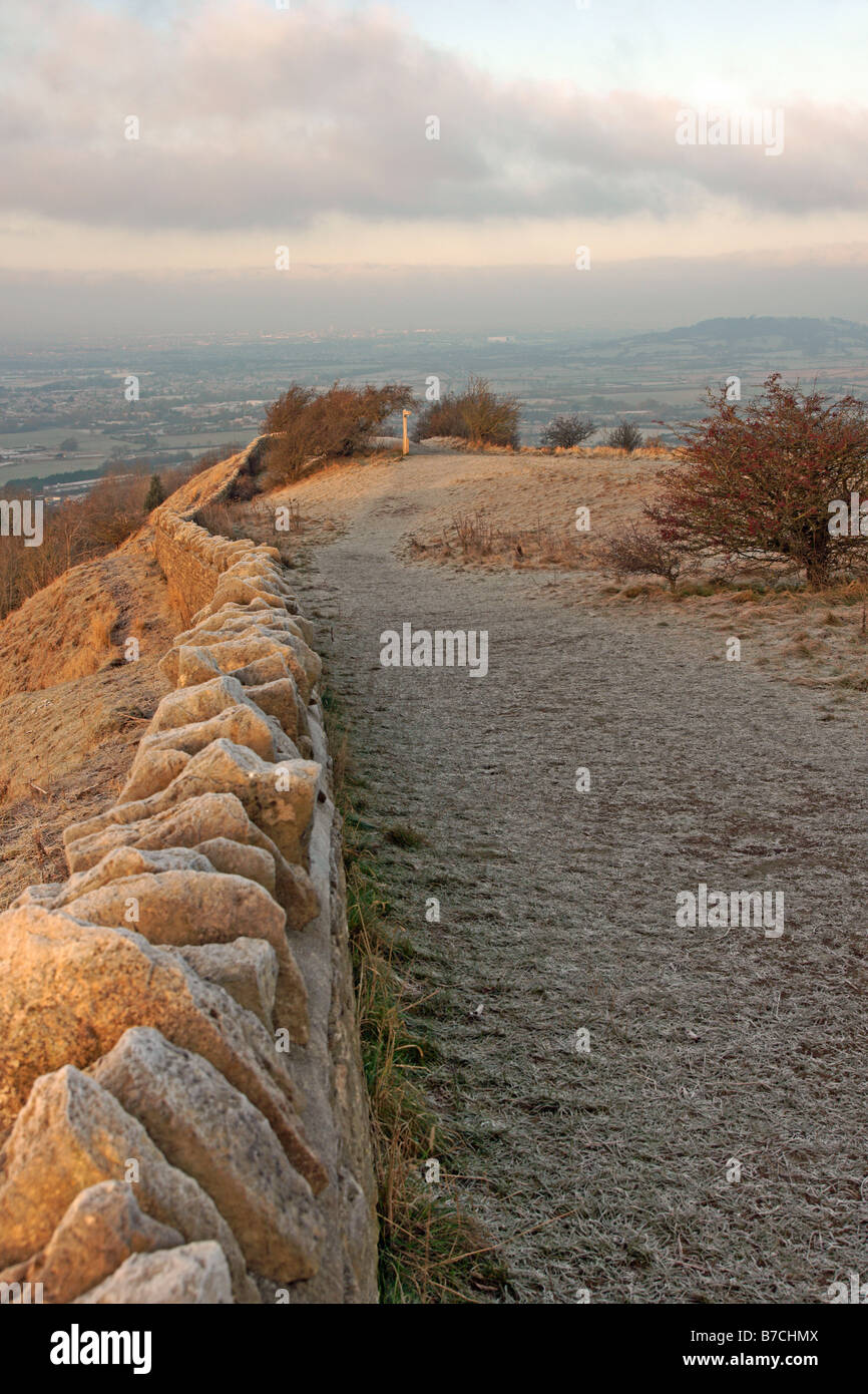 The Cotswold Way at Crickley Hill Country Park near Cheltenham in