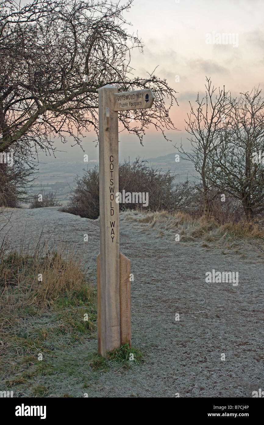 The Cotswold Way at Crickley Hill Country Park near Cheltenham in