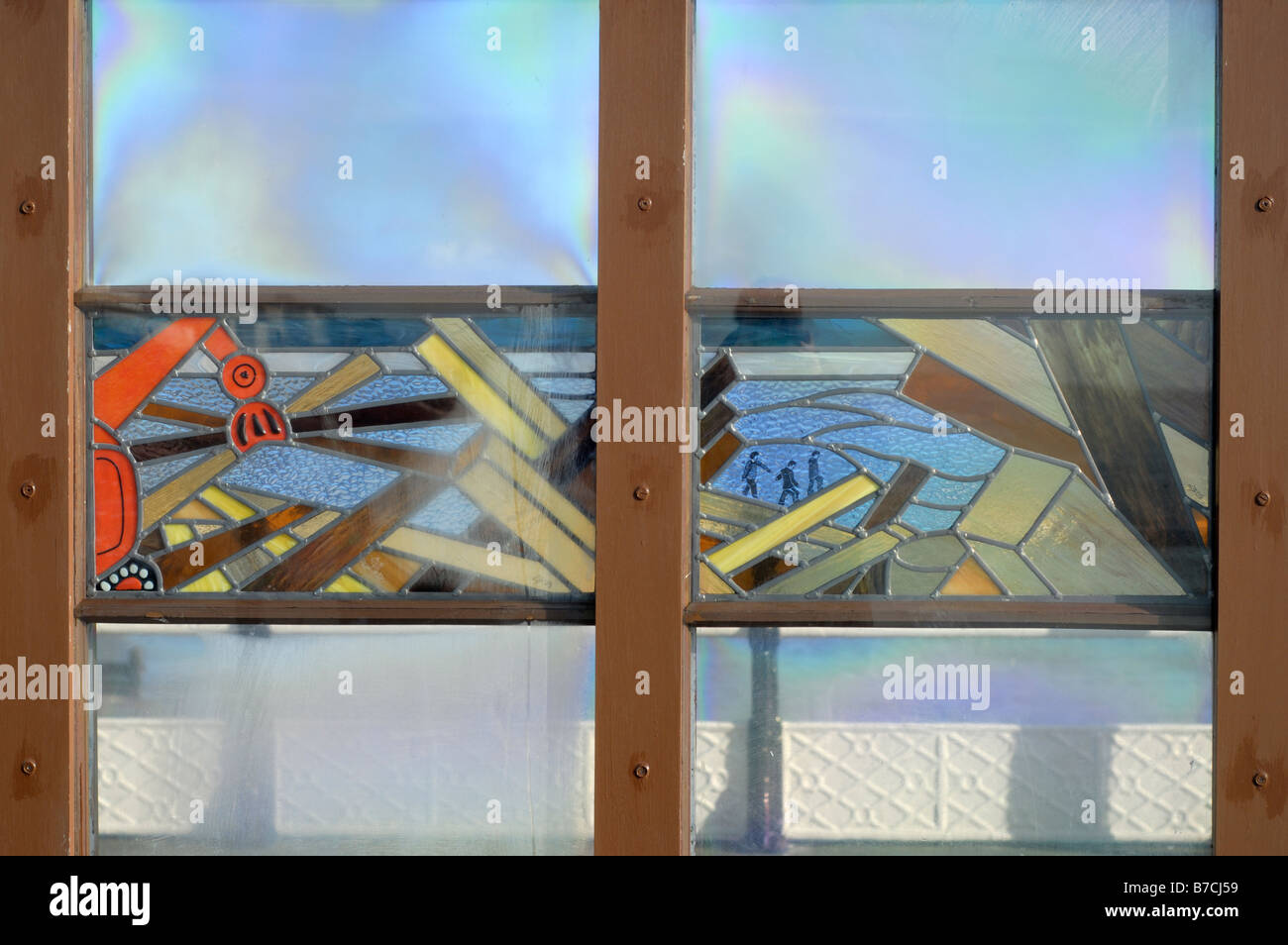 Stained glass window on Worthing pier west Sussex Uk Stock Photo Alamy