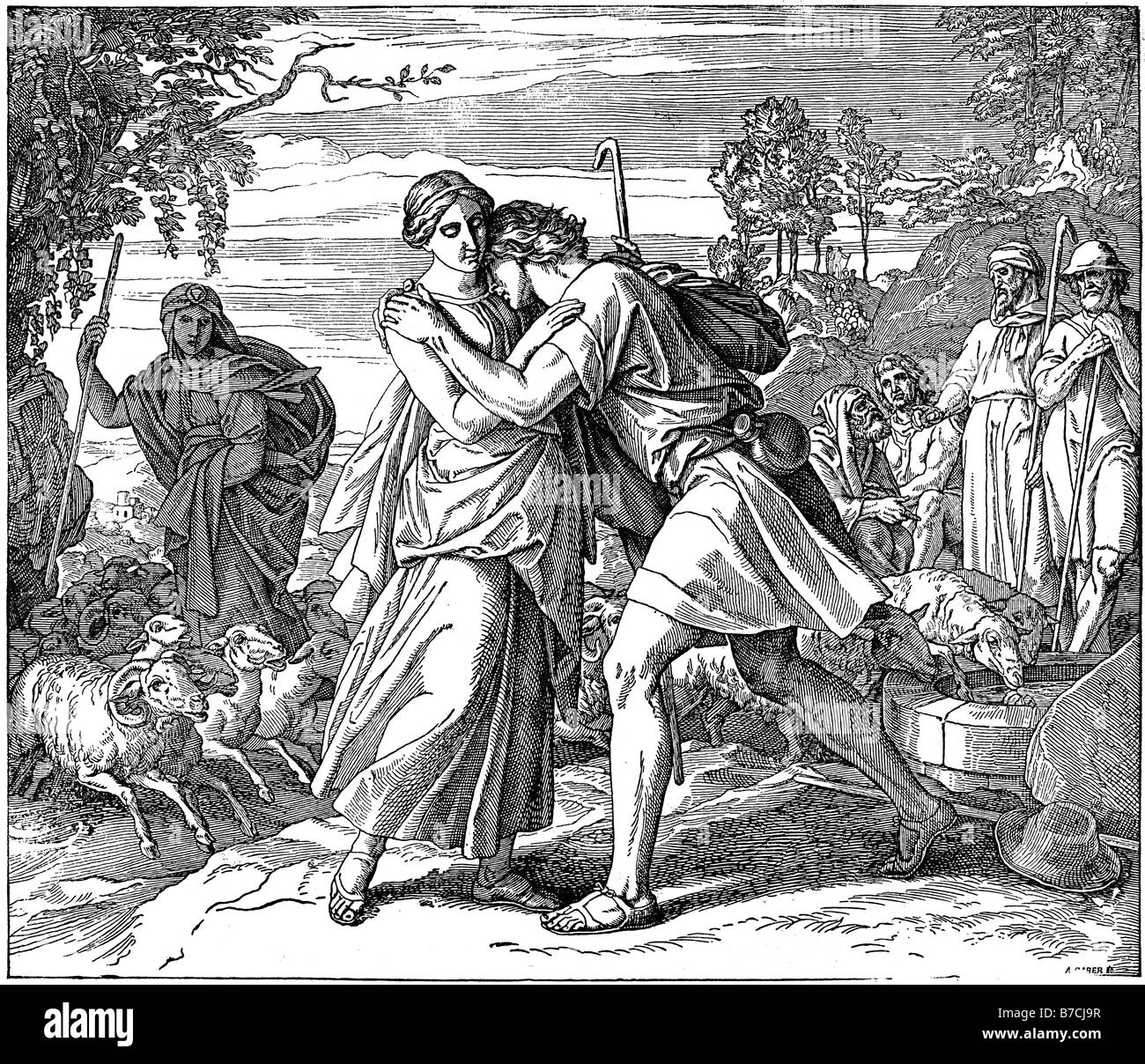 Jakob and Rachel at the fountain Stock Photo Alamy