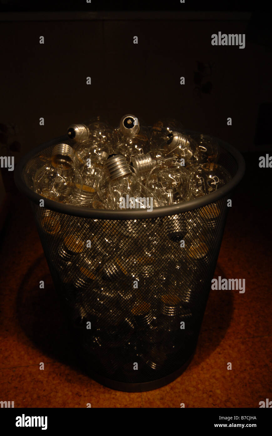 Light bulbs in a bin Stock Photo Alamy