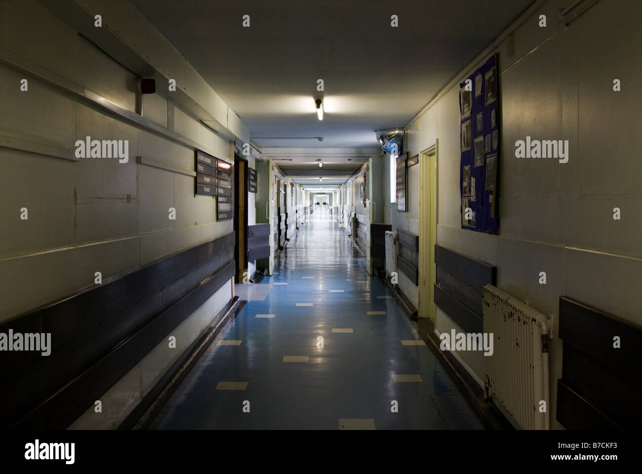 Stoke Mandeville Hospital corridor Aylesbury Buckinghamshire Stock Photo