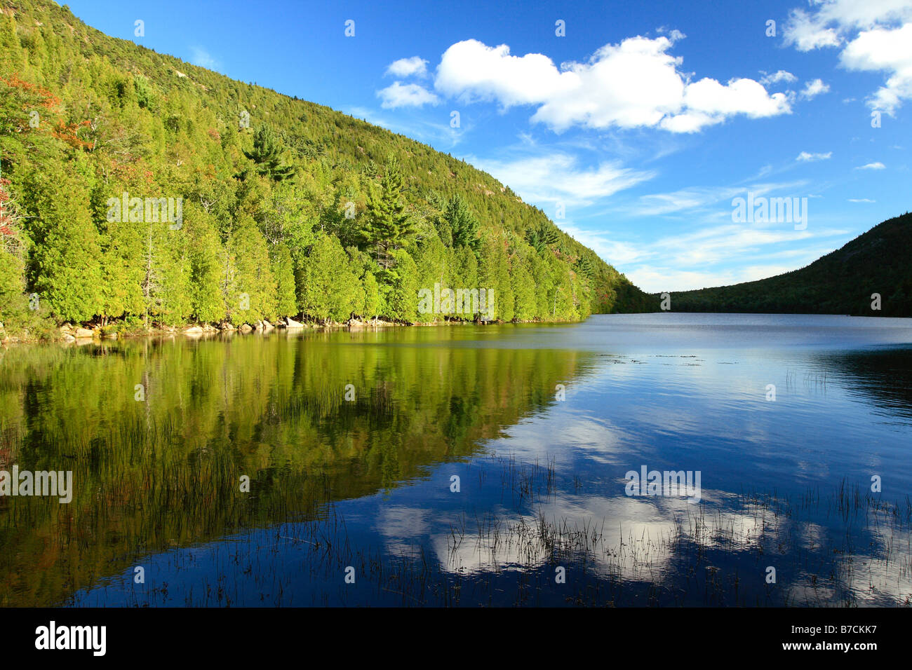 Bubble Pond in Acadia National Park on Mount Desert Island in Maine in the USA Stock Photo