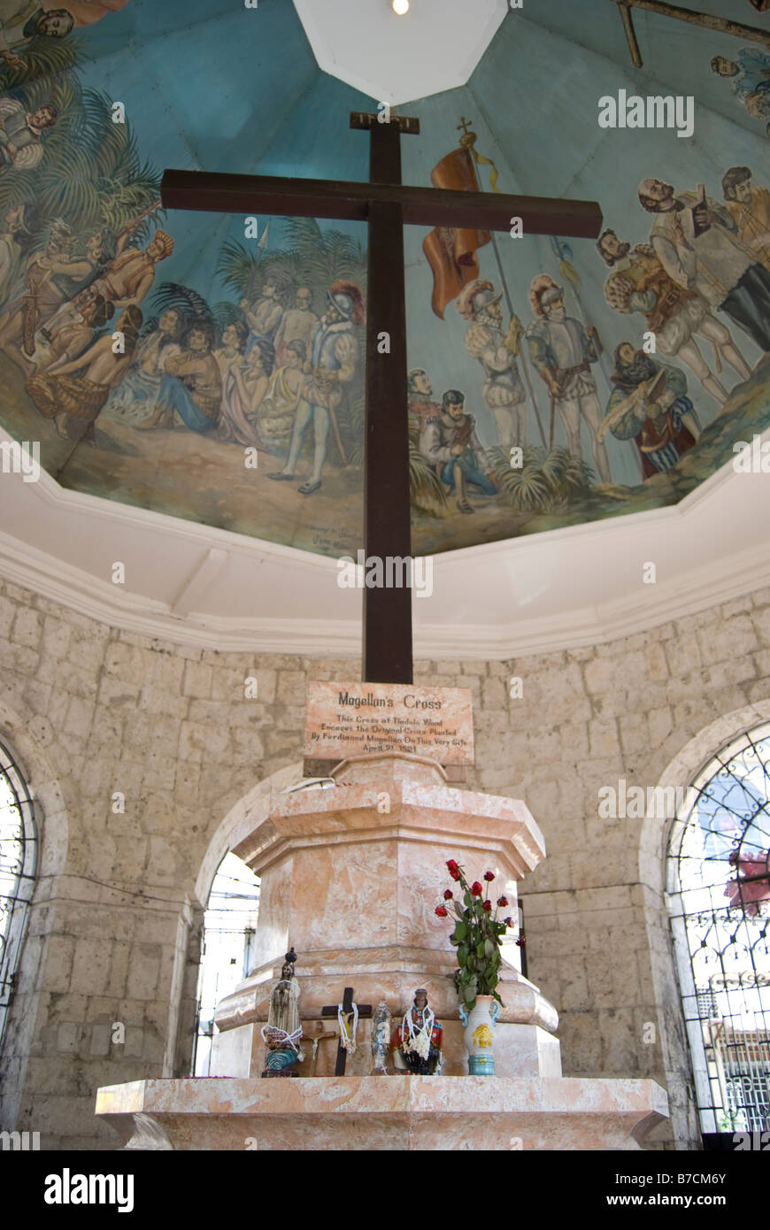 The Cross of Magellan, City Hall Square, Cebu City, Cebu, Visayas, Philippines Stock Photo