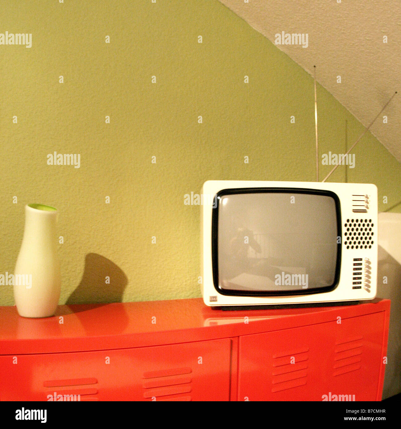 old TV in a room Stock Photo - Alamy