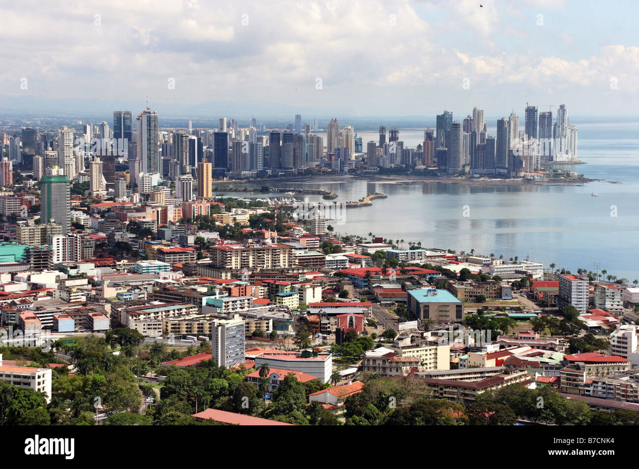 vew from the old town to the skyscrapers of Panama City, Panama Stock Photo