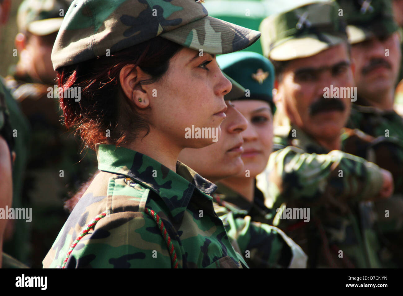 Peshmerga fighter in barracks, Iraq, Iraqi Kurdistan, As-Sulaimaniyya, Sulaimaniyya, Sulaymaniyah Stock Photo