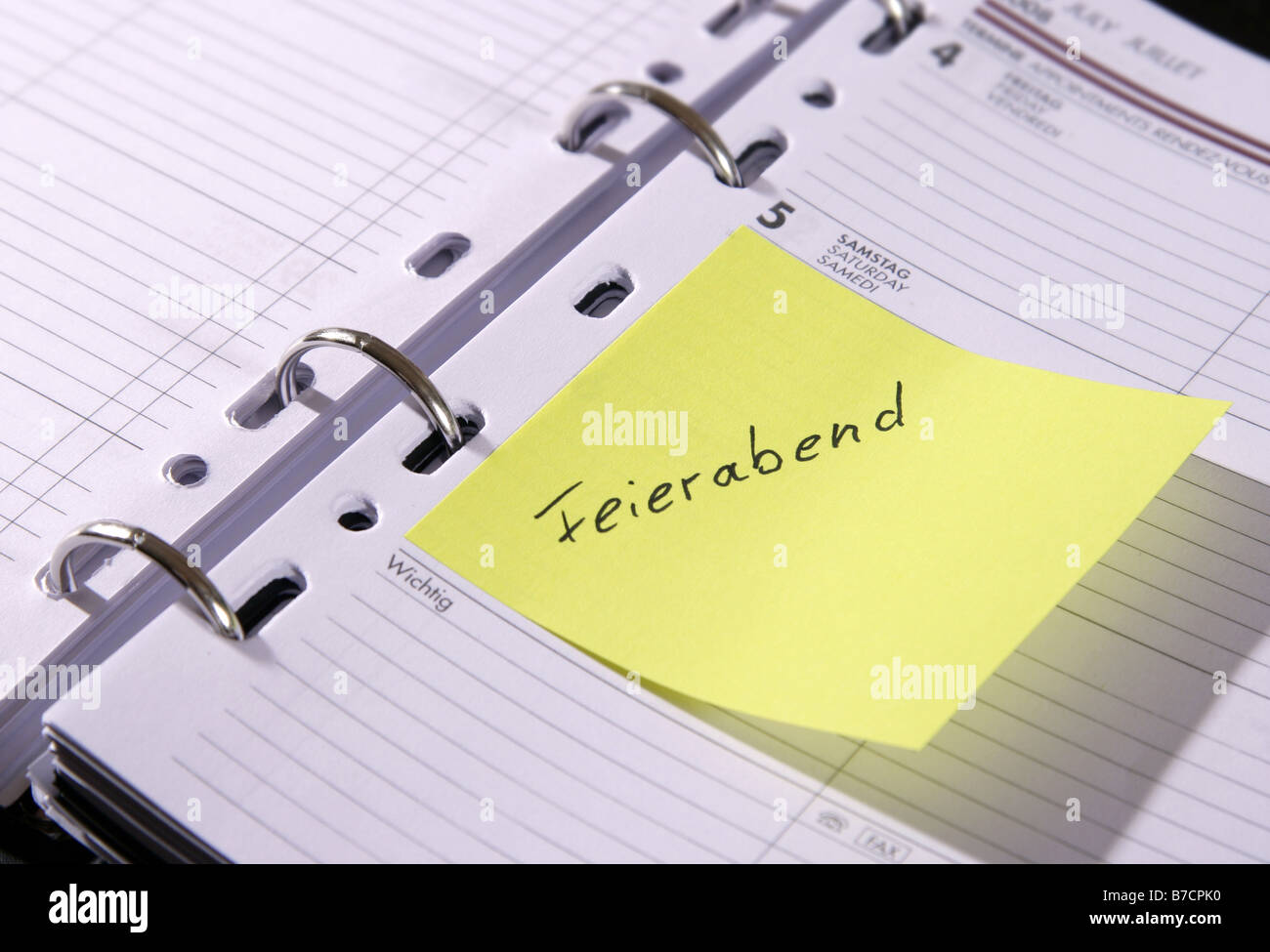 appointment book 'Feierabend', 'finishing time', Germany Stock Photo