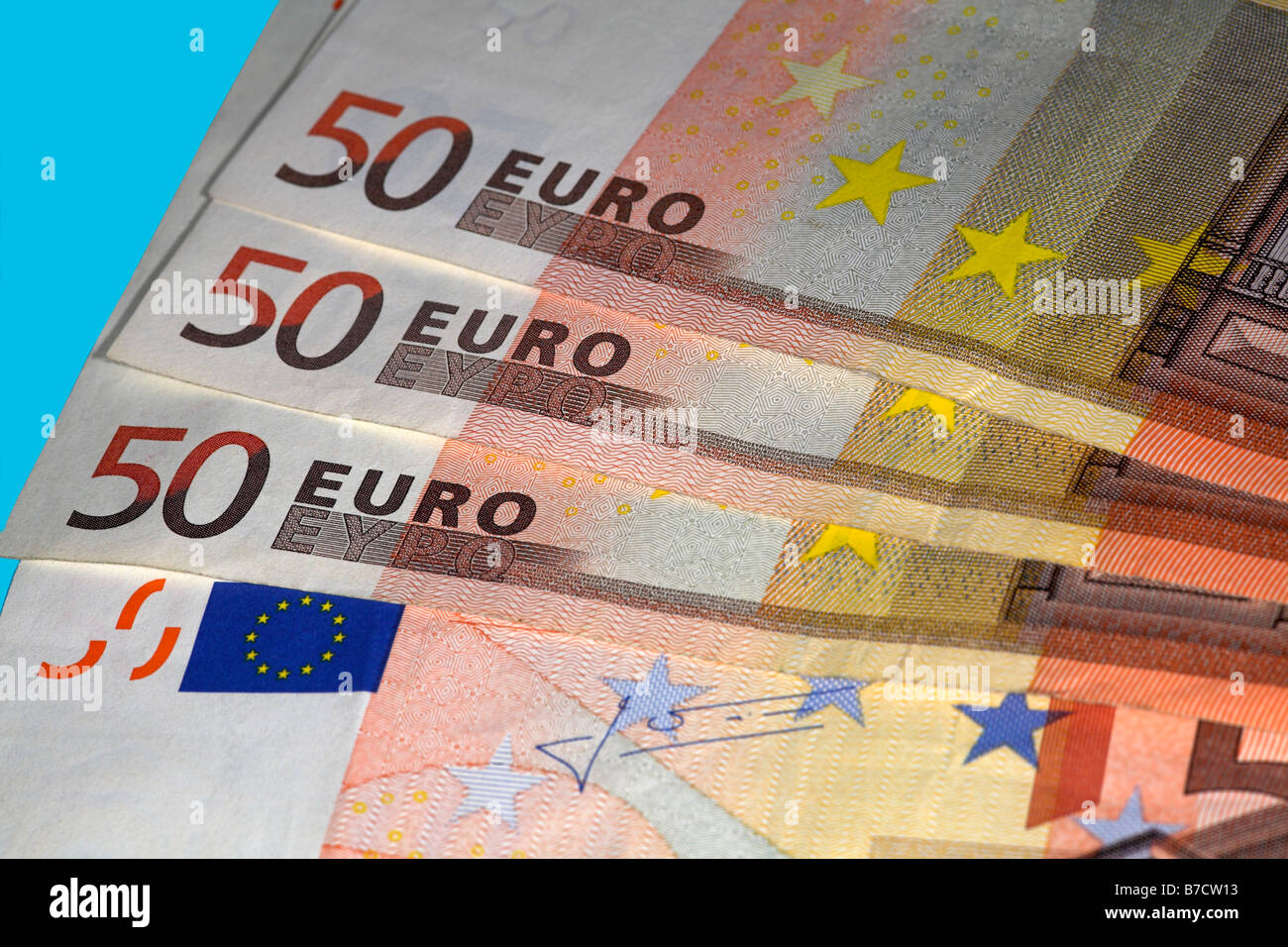 Fifty euro bank notes Stock Photo