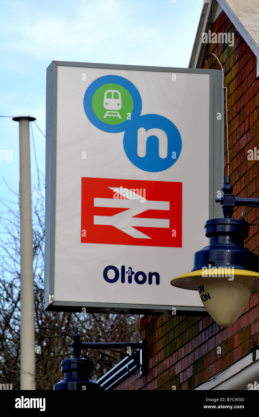 Olton railway station sign, Birmingham, England, UK Stock Photo Alamy