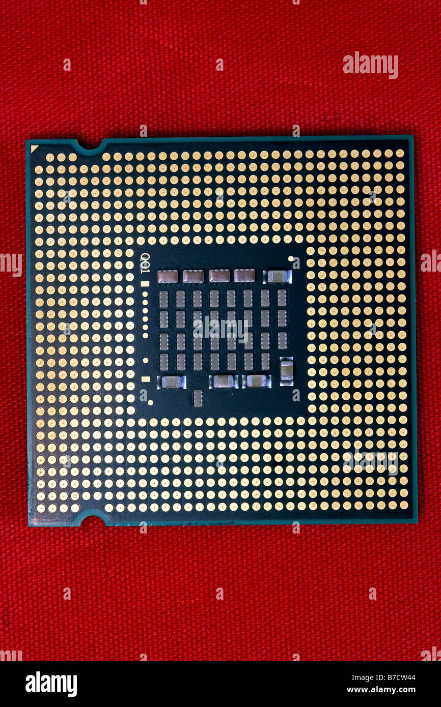 close up of a computer microprocessor Stock Photo