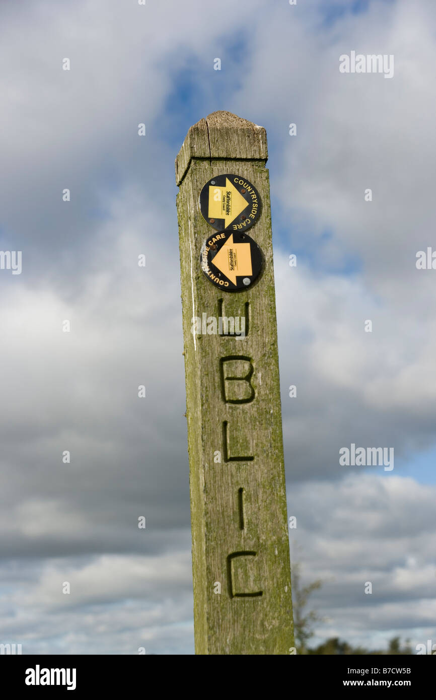 Public Footpath sign at the National Memorial Arboreteum at Alrewas in ...