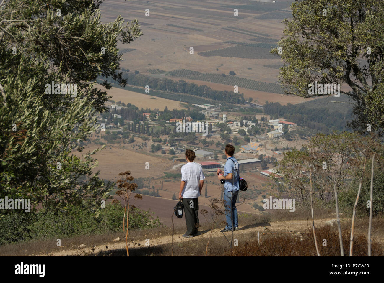 Overlooking the Jezreel Valley from Mt. Tabor Stock Photo
