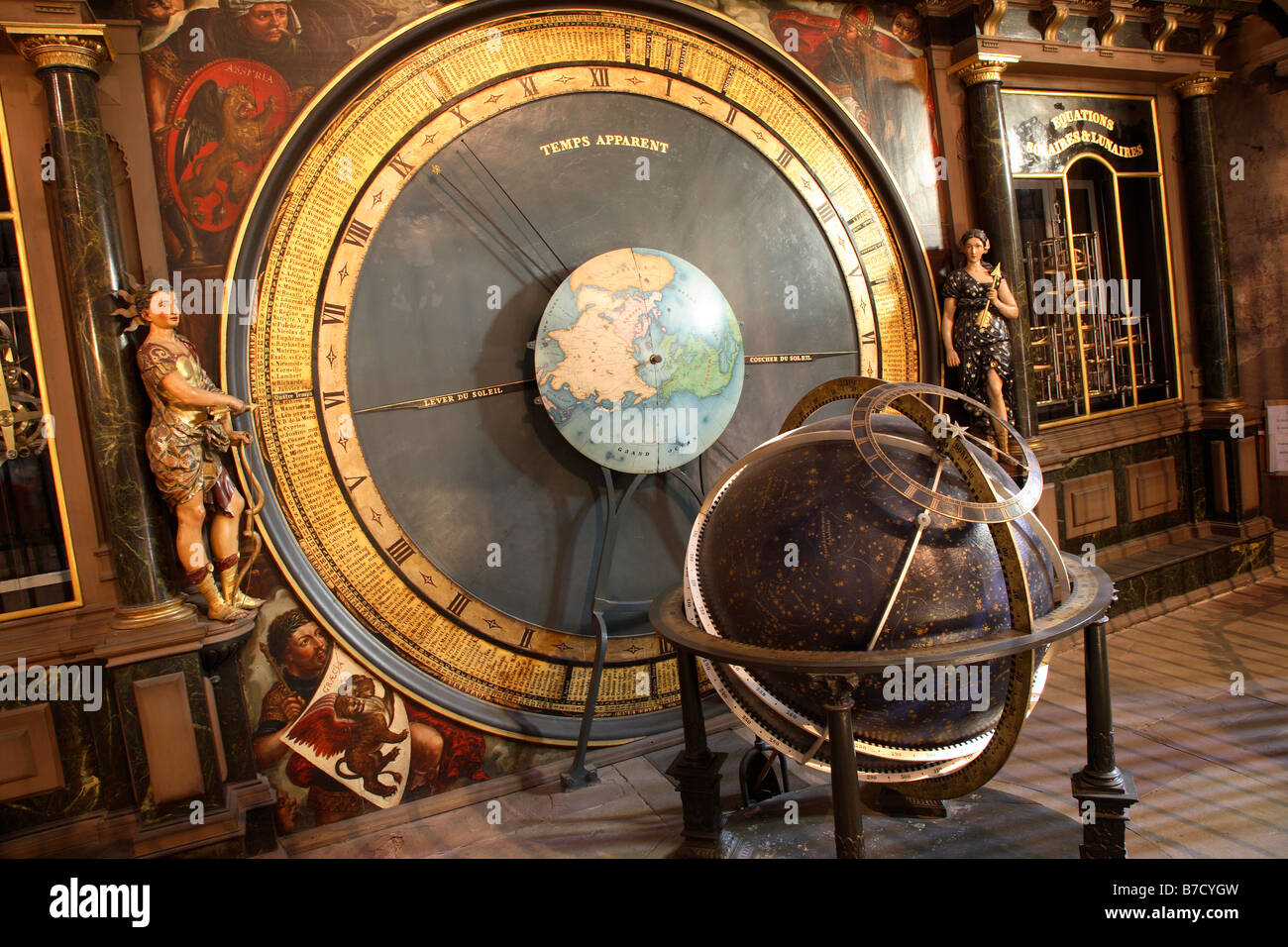ASTRONOMICAL CLOCK OF NOTRE DAME CATHEDRAL STRASBOURG Stock Photo