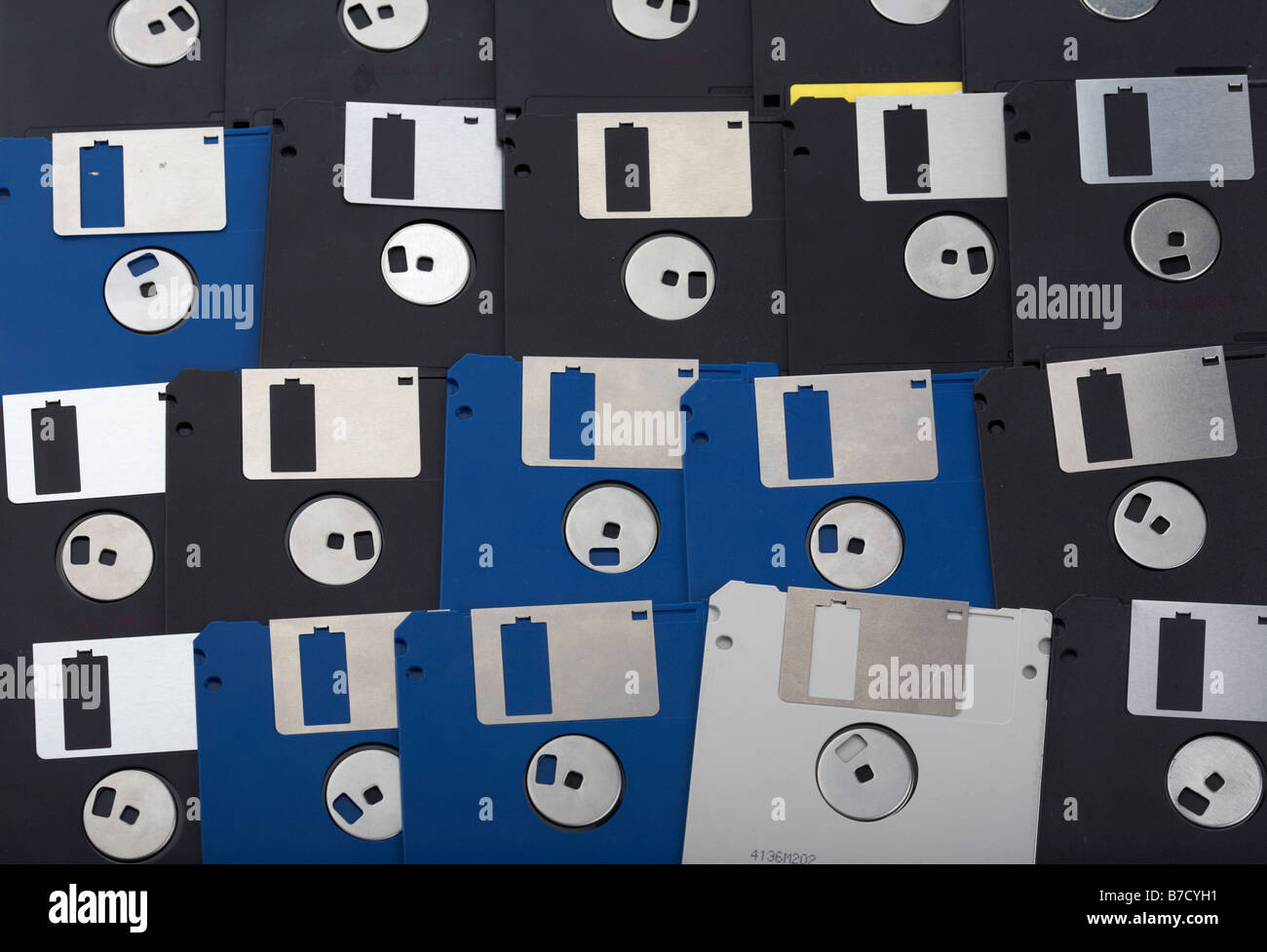 pile of old style floppy discs Stock Photo