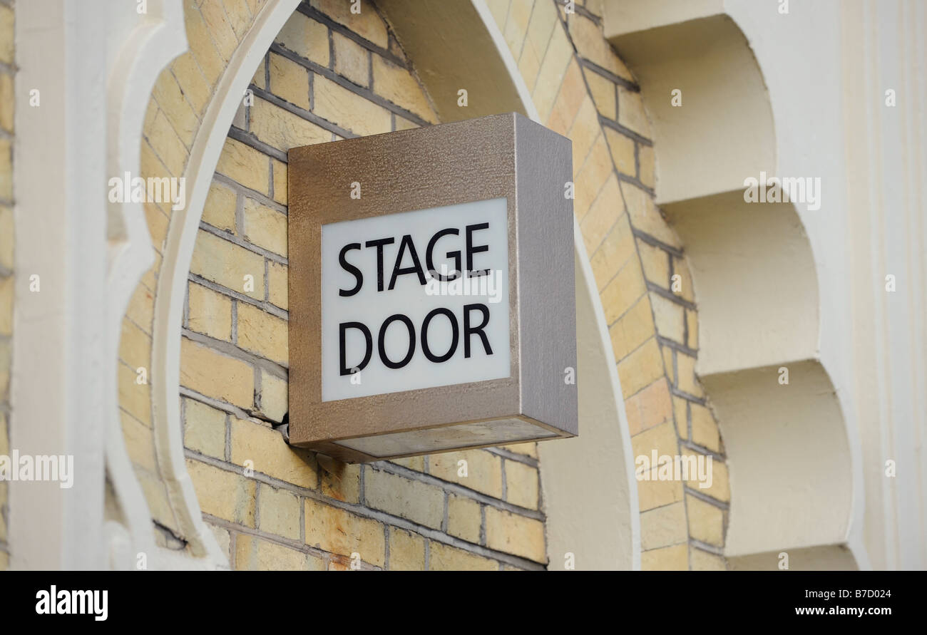 The Stage Door Light At The Brighton Dome Theatre In East Sussex