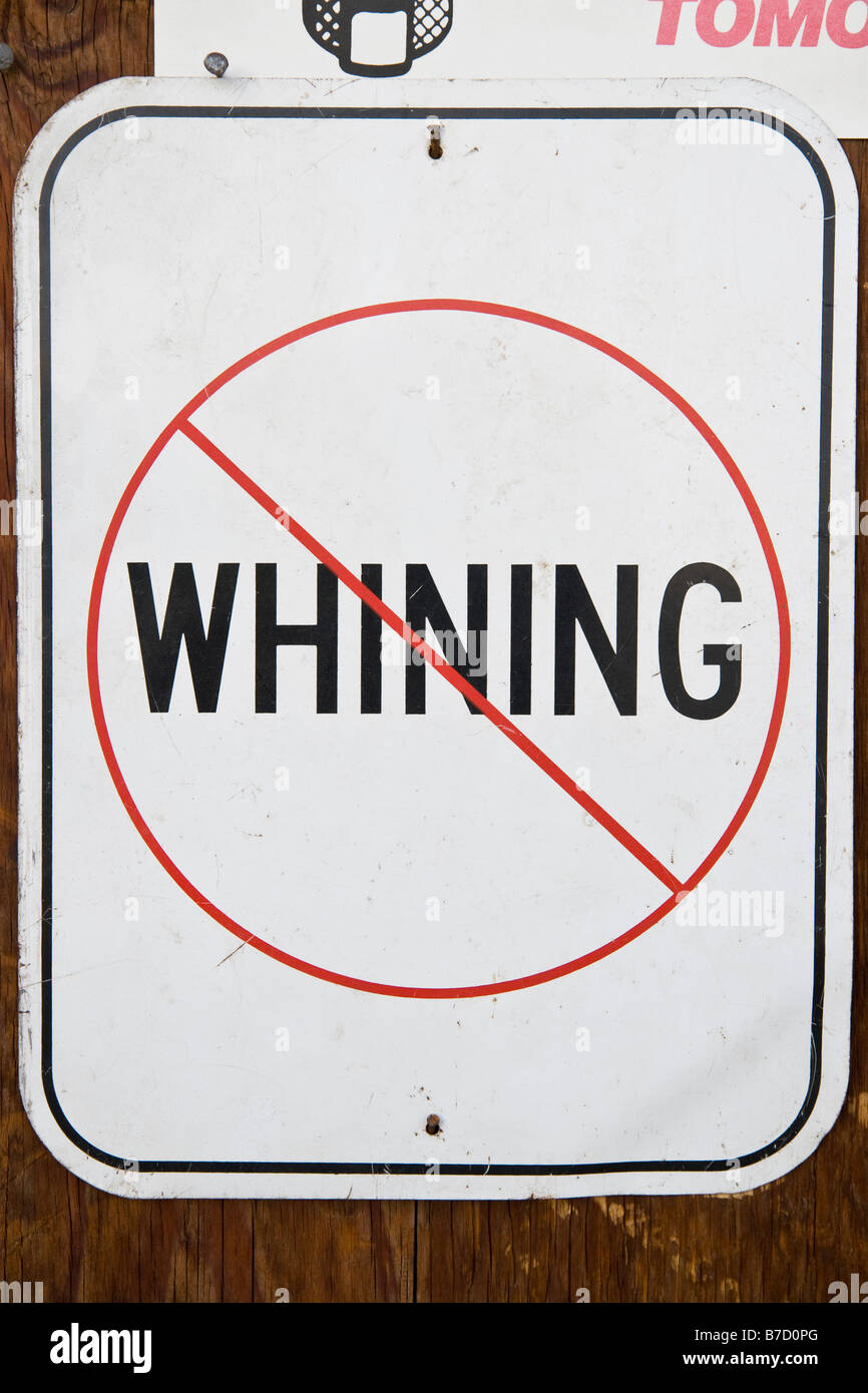 No Whining Sign Stock Photo