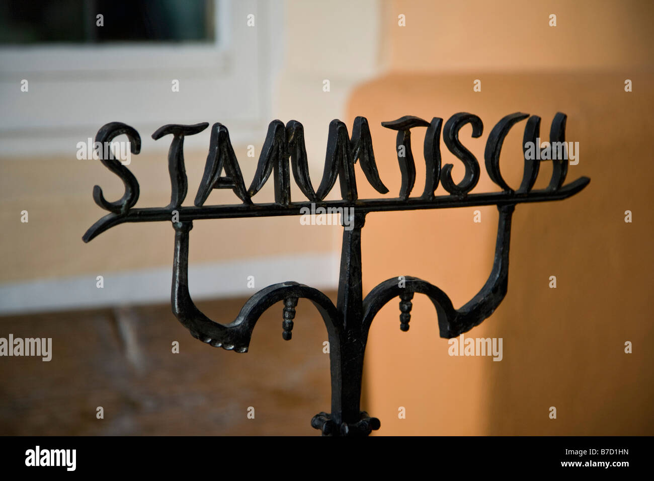 Stammtisch sign, Bavaria, Germany Stock Photo
