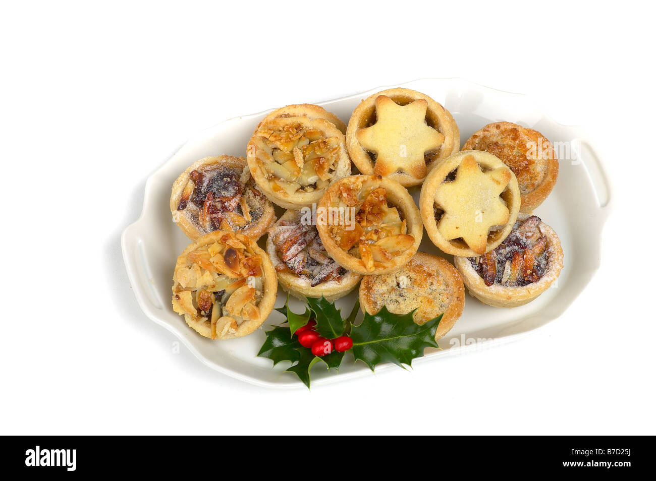 MINCE PIES ON A PLATE CHRISTMAS FOOD Stock Photo