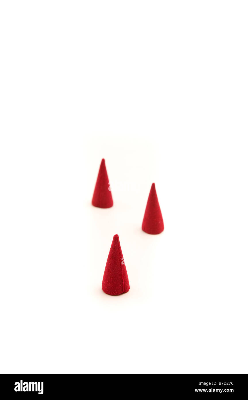 Incense cones on a white background Stock Photo