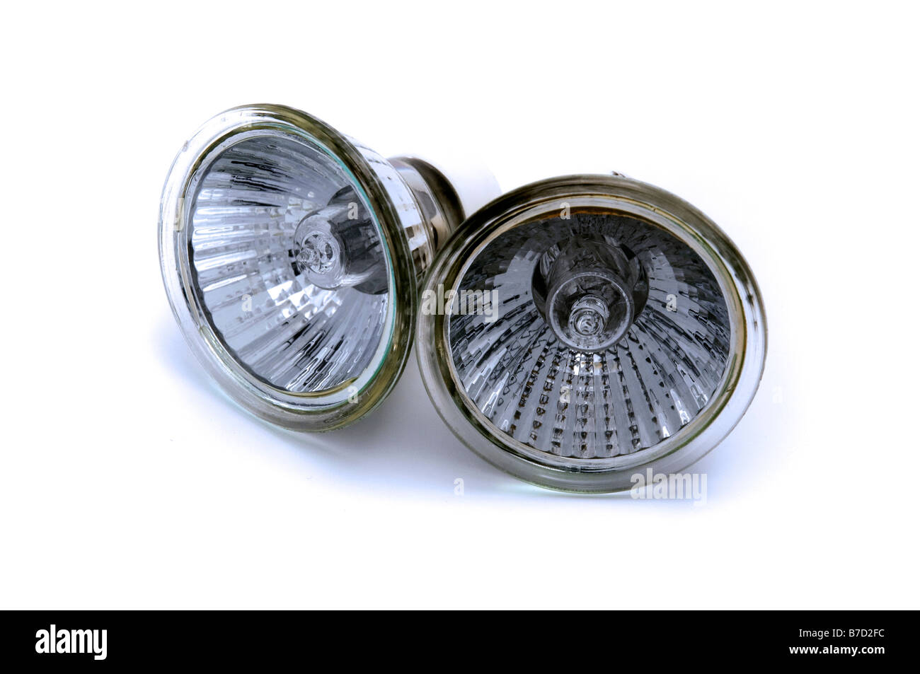Halogen reflector lamp on a white background Stock Photo