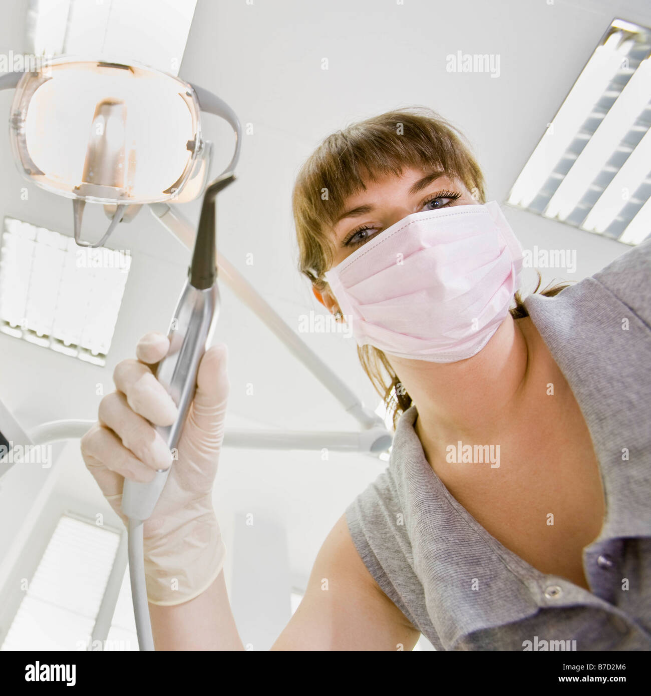 Dental assistant with dental tools Stock Photo Alamy
