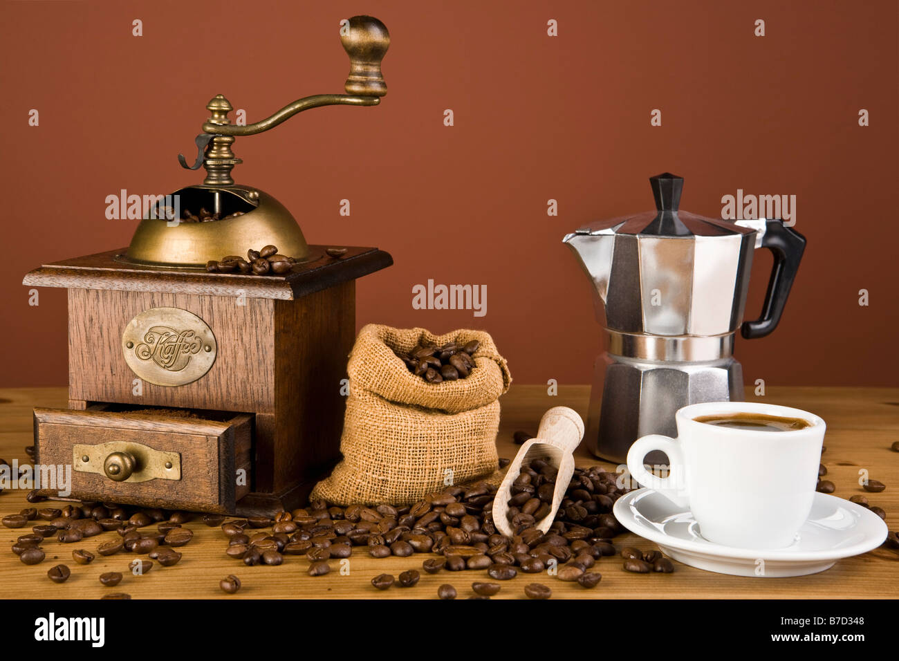 Coffee making equipment Stock Photo Alamy