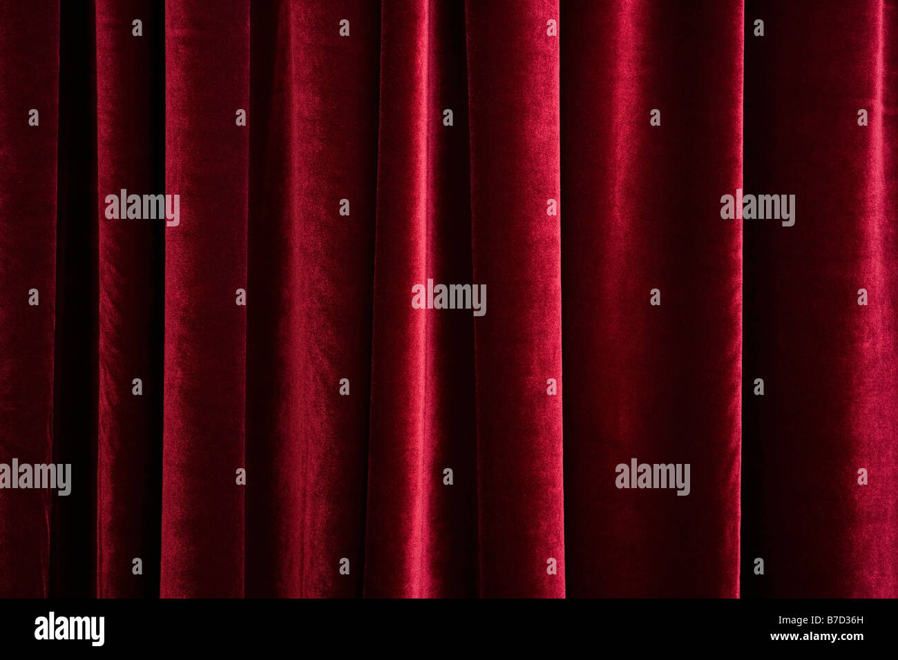 A red velvet curtain Stock Photo