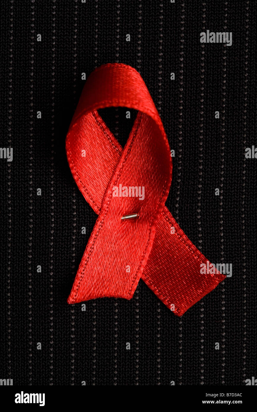 Aids awareness red ribbon Stock Photo