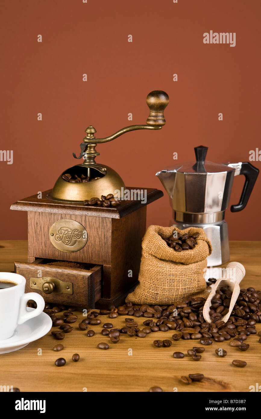 Coffee making equipment Stock Photo Alamy