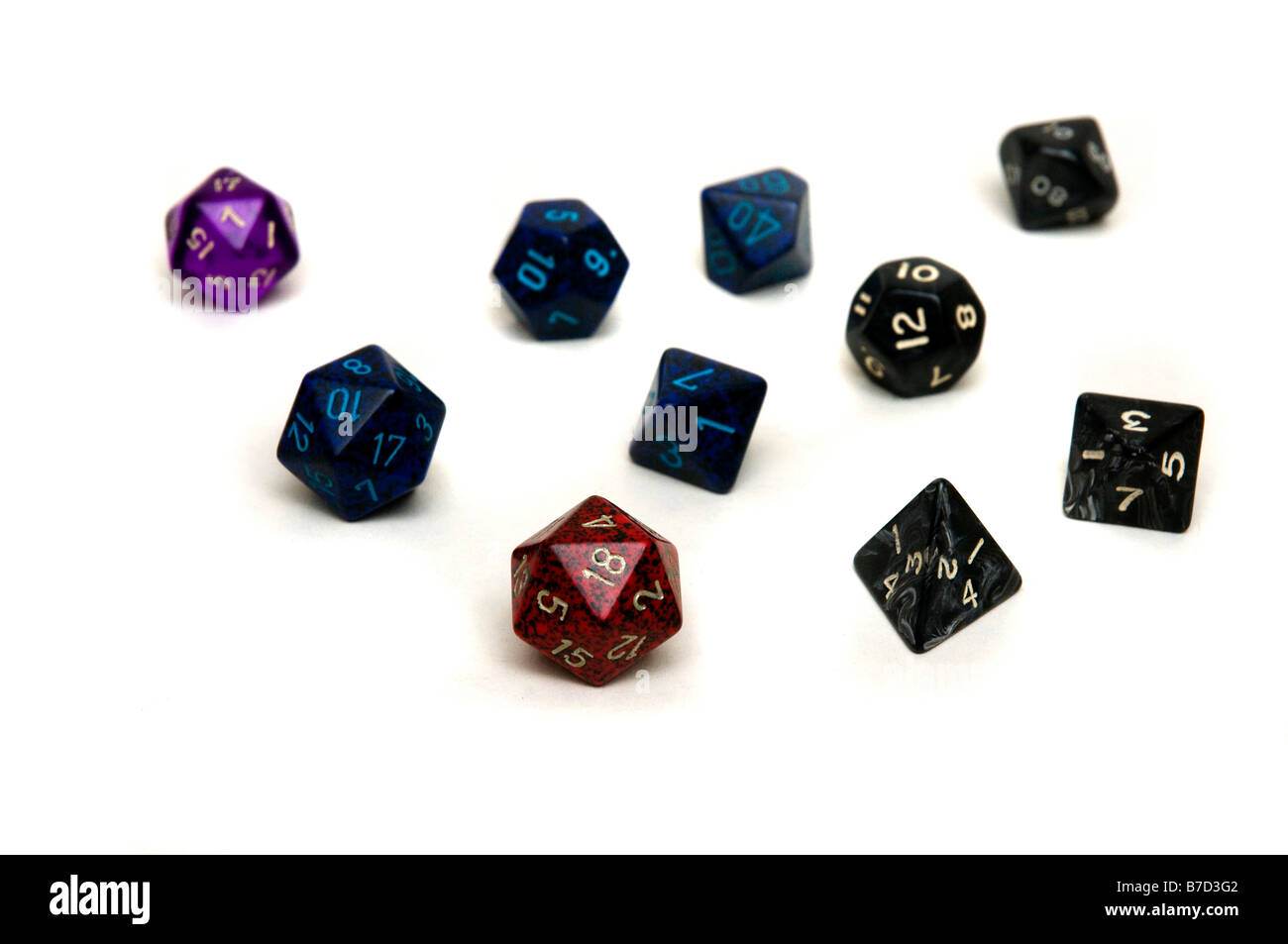 Various types of dice used for role playing games Stock Photo Alamy