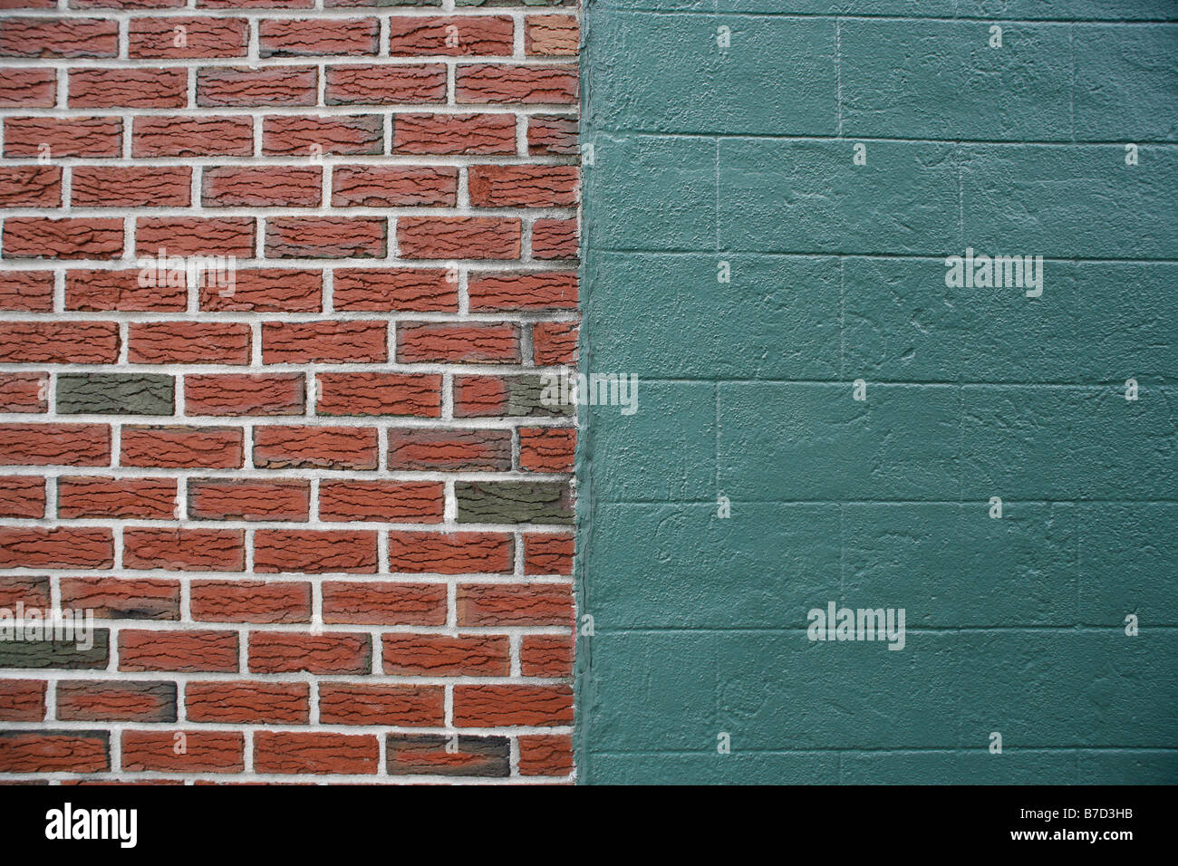 A half brick and half concrete wall Stock Photo Alamy