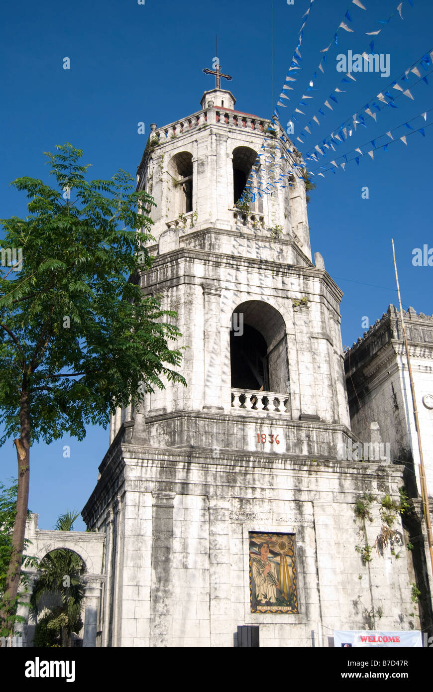 Cebu Metropolitan Cathedral Bell Tower, Cebu City, Cebu, Visayas, Philippines Stock Photo