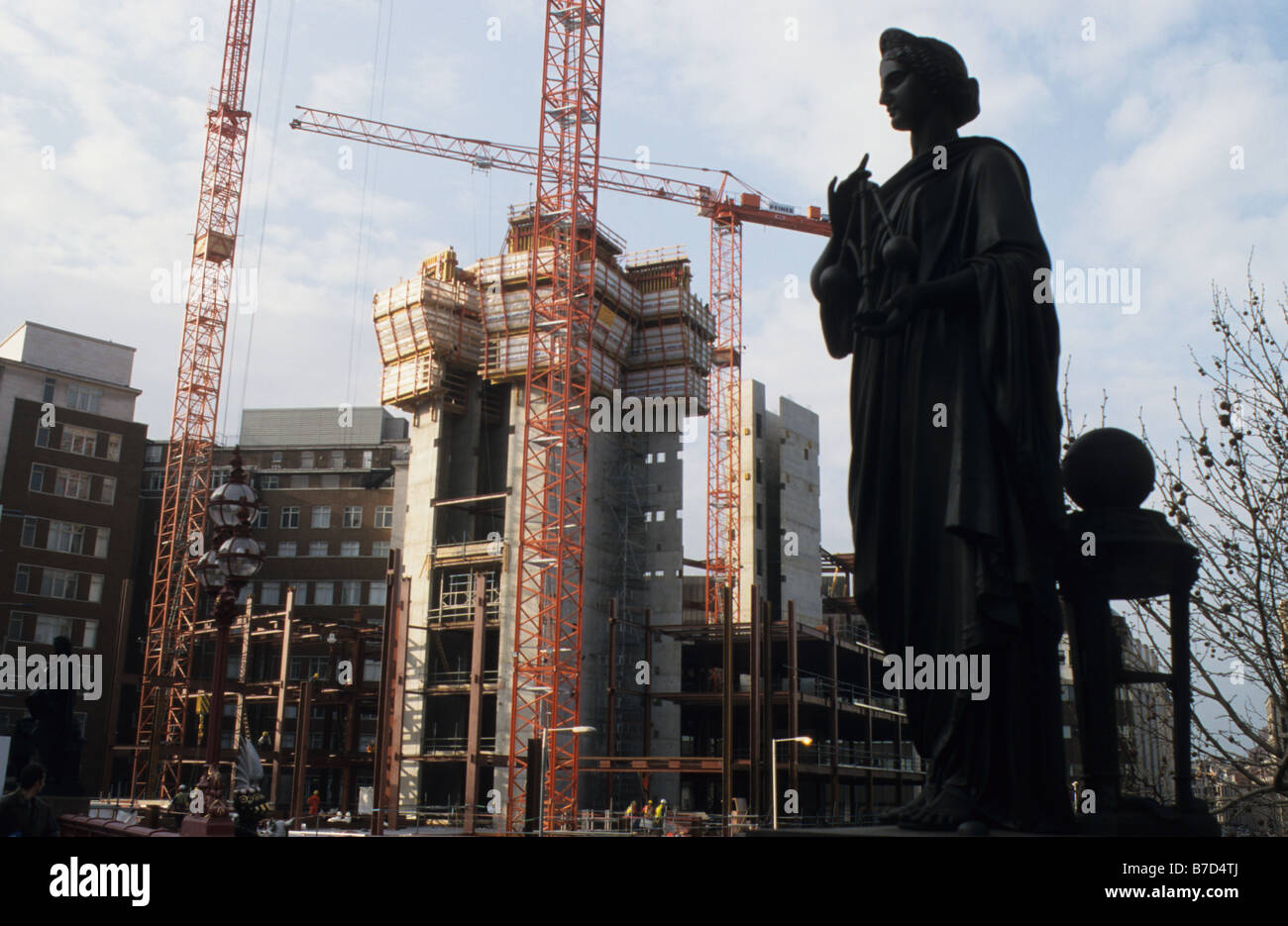 Sculpture of Science on Holborn Viaduct, London EC1 Stock Photo