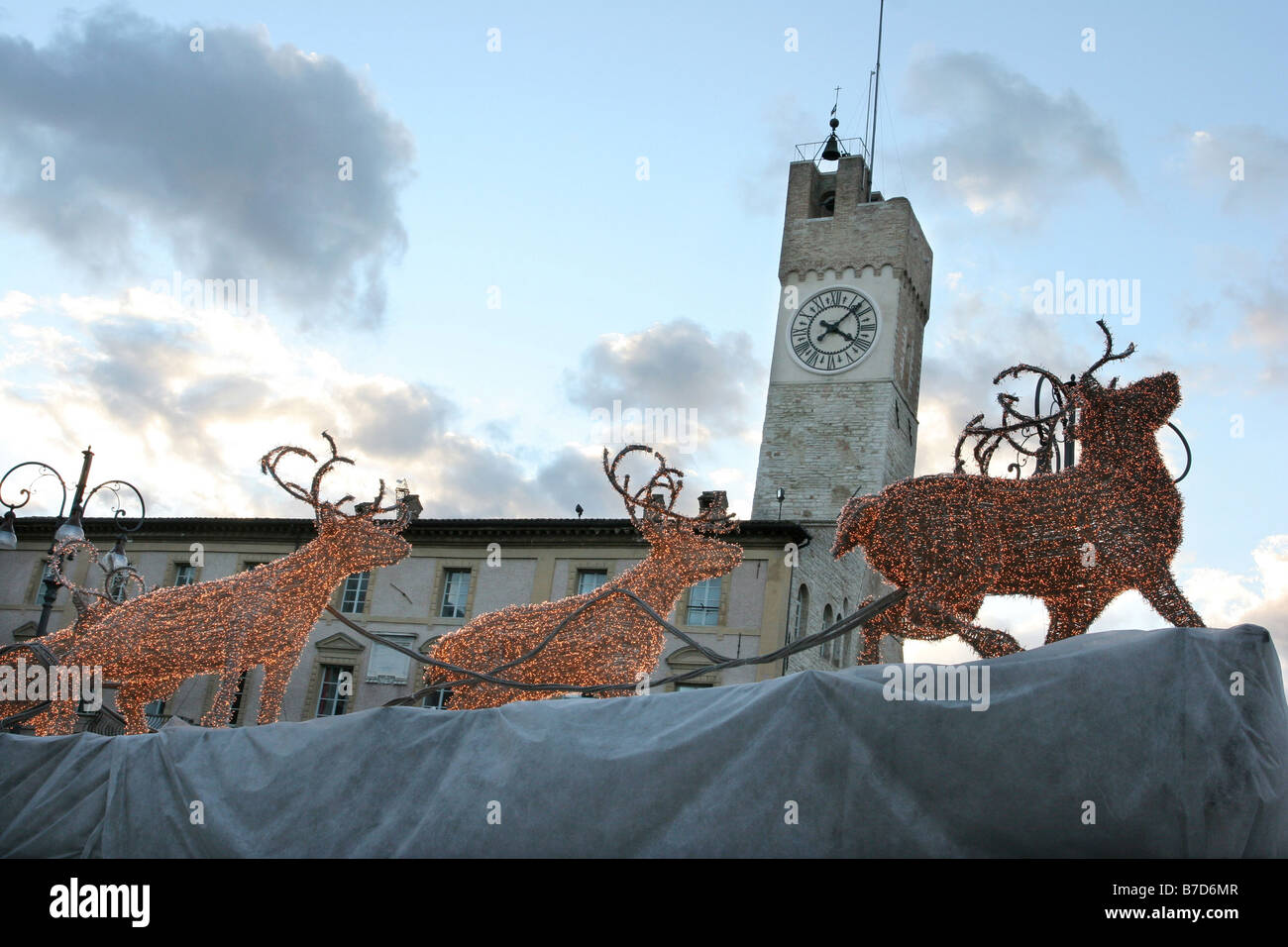 Xmas decoration, Matelica, Marche, Italy Stock Photo