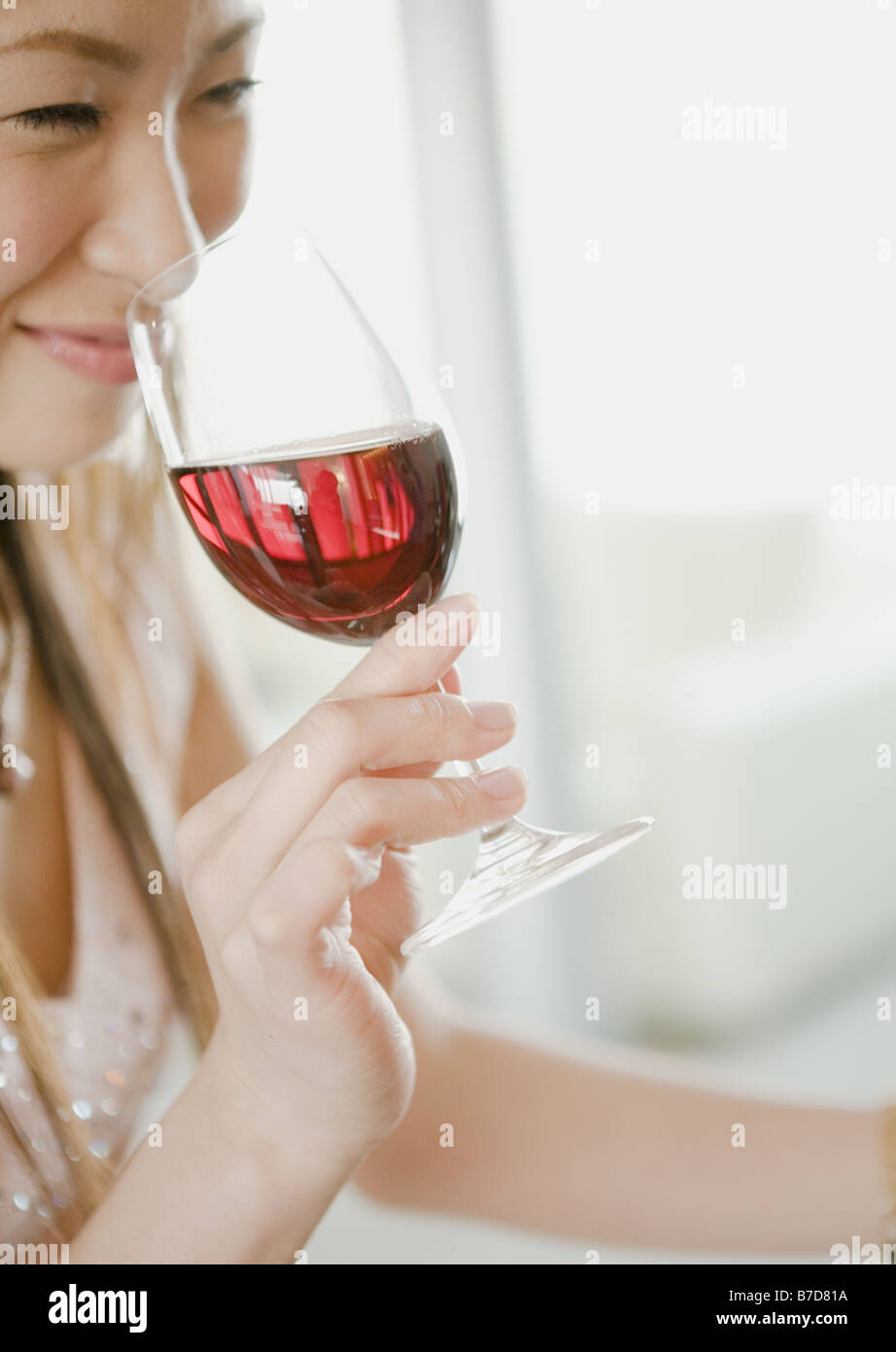 Drinking red wine Stock Photo Alamy