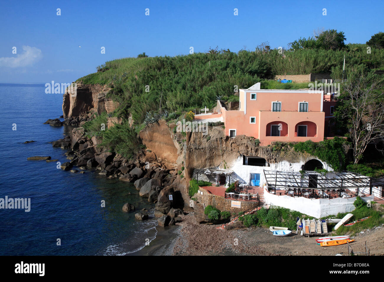 Southern side of Cala Nave, Ventotene island, Lazio, Italy Stock Photo