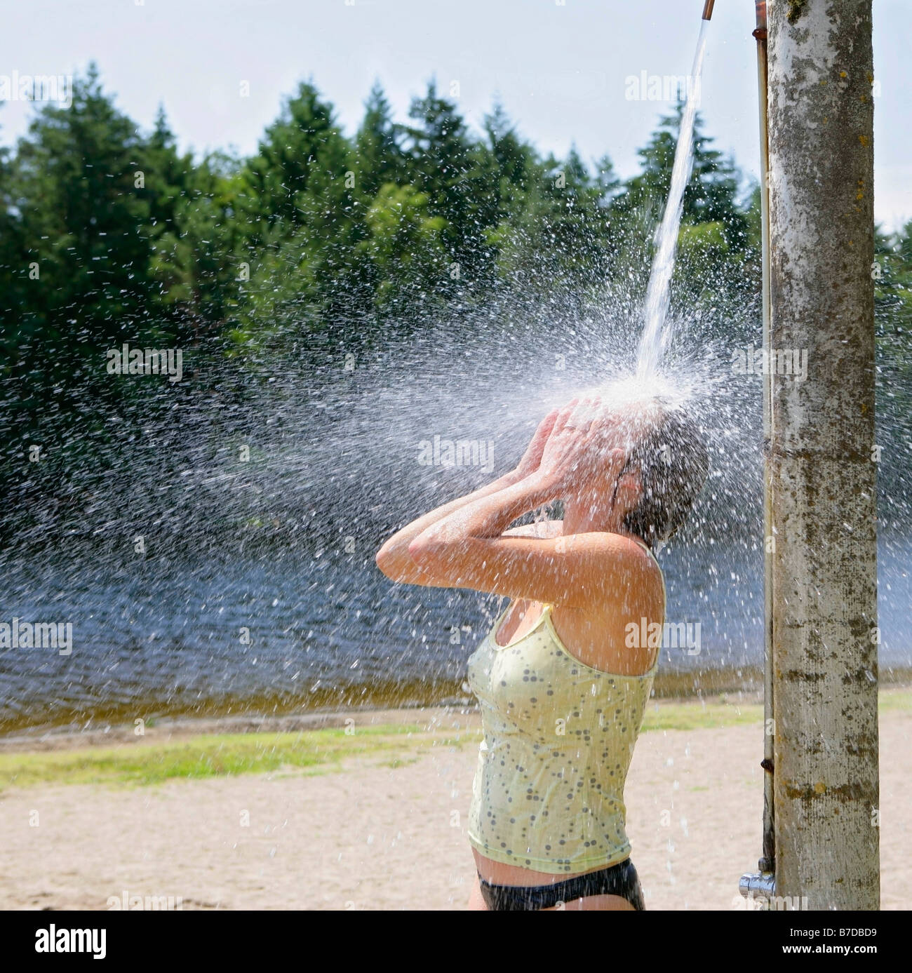 Woman Bathing Shower Outdoor Hi Res Stock Photography And Images Alamy